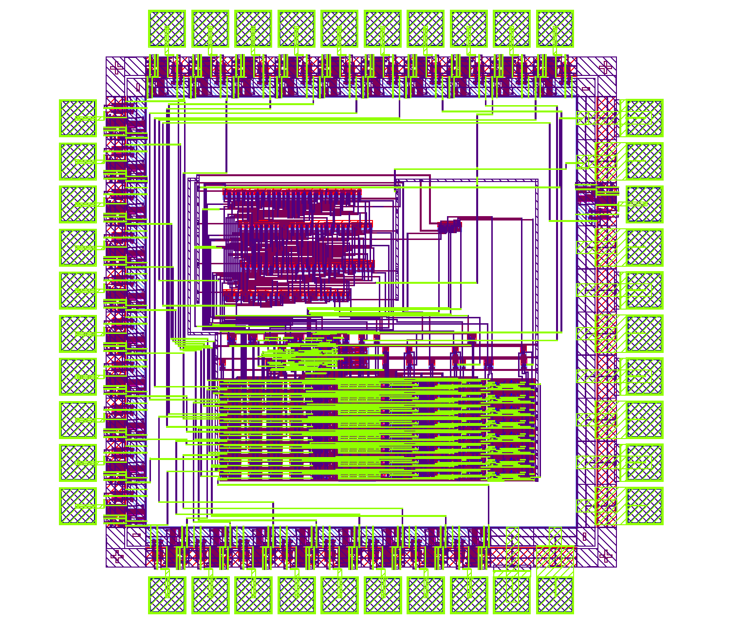 Layout view of the MIPS8 Processor design.