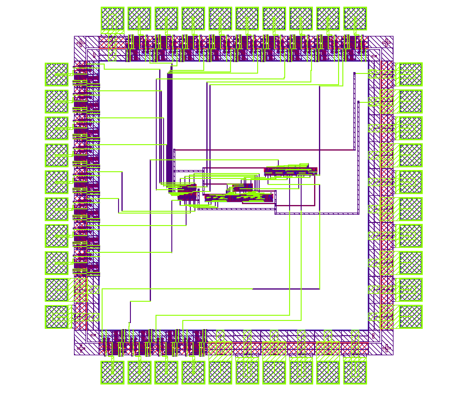 GDSII layout view of the Similarity Detector ASIC.